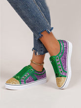 Canvas-Sneaker mit Farbblock-Pailletten